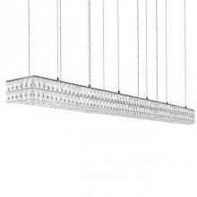  LP78270 (3000k) - Aircraft Cable Suspended Linear Pendant With Linear Diamond Cut Clear Crystal Glass And