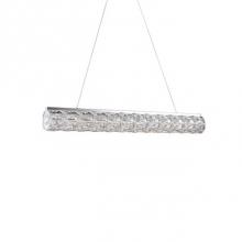  LP7837 (3000k) - Single Linear Led Cylinder Pendant, With Exquisite Diamond Cut Clear Crystals Which Reflects The