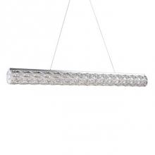  LP7848 (3000k) - Single Linear Led Cylinder Pendant, With Exquisite Diamond Cut Clear Crystals Which Reflects The