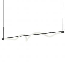  LP95354-BK - The Cursive Linear Pendant Is A Fluid Signature Of Light, Formed By An Effortless Acrylic Form