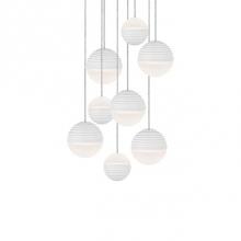  MP10509-WH - Round Downward And Upward Light Led Multi-Pendant With Nine Stratum Sphere Shaped Cast Aluminum