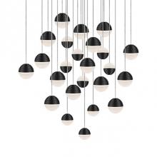  MP10524-BK - Round Downward And Upward Light Led Multi-Pendant With Twenty Four Stratum Sphere Shaped Cast