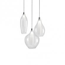  MP3003 - Simplistic Elegant Round Multi Led Pendant With Three Styles Of Clear Outer Glass And Frosted