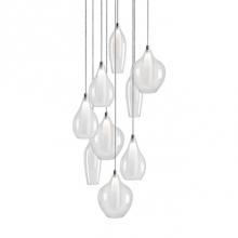  MP3009 - Simplistic Elegant Round Nine Multi Led Pendant With Three Styles Of Clear Outer Glass And