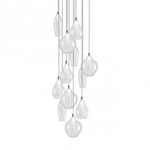  MP3012 - Simplistic Elegant Round Twelve Multi Led Pendant With Three Styles Of Clear Outer Glass And