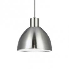  PD1709-BN - Single Led Pendant With A Heavy Plated Metal Dome Shaped Shade Available In Brushed Nickel,