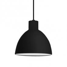  PD1712-BK - Single Led Pendant With A Heavy Plated Metal Dome Shaped Shade. Matching Colored  Cloth Covered