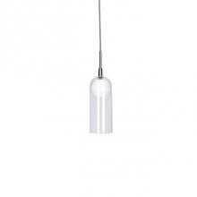  PD19804-BN - Clear Glass Cylindrical Shade Rests On Opal Acrylic Diffuser GlobeBrushed Plated Finishes Or