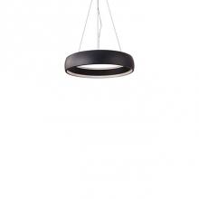  PD22723-BK - Aircraft Cable Suspended Circular Pendant With Circular Canopy. Soft Up/Down Light Is Emitted