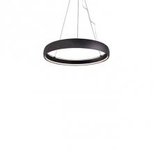  PD22735-BK - Aircraft Cable Suspended Circular Pendant With Circular Canopy. Soft Up/Down Light Is Emitted