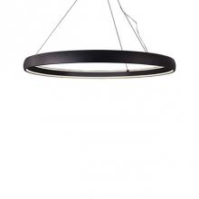  PD22772-BK - Aircraft Cable Suspended Circular Pendant With Circular Canopy. Soft Up/Down Light Is Emitted