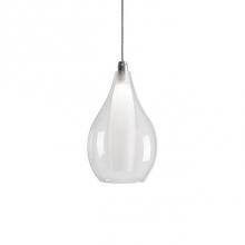  PD3005 - Simplistic Elegant Single Led Pendant With A Pear Shaped Clear Outer Glass And Frosted Inner