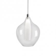  PD3007 - Simplistic Elegant Single Led Pendant With A Round Drop Clear Outer Glass And Frosted Inner Glass