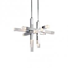  PD53330-CH - Hanging From 2 Polished Silver Rods, This Pendant Uses Man-Specade And Natural Elements To Exude