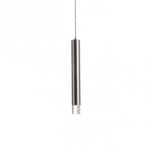  PD7716-BN - Single Lamp Led Pendant With A Long Sleek Metal Housing In Brushed Nickel Or Chrome Finishes. At