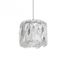  PD7801 (3000k) - Single Mini Led Pendant, With Exquisite Diamond Cut Clear Crystals, Which Reflects The Light