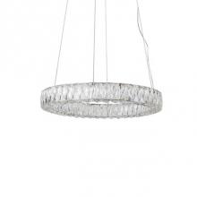  PD7824 (3000k) - Single Ring Led Pendant, With Exquisite Diamond Cut Clear Crystals Which Reflects The Light