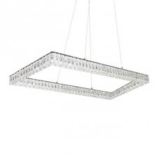  PD7852 (3000k) - Aircraft Cable Suspended Pendant With Single Rectangular Ring Of Diamond Cut Clear Crystal Glass