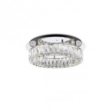  SF7818 (3000k) - Single Ring Led Semi-Flush Mount, With Exquisite Diamond Cut Clear Crystals Which Reflects The