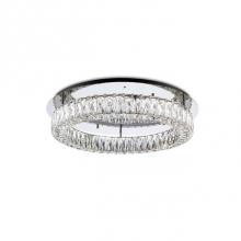  SF7824 (3000k) - Single Ring Led Semi-Flush Mount, With Exquisite Diamond Cut Clear Crystals Which Reflects The