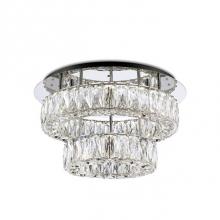  SF7830 (3000k) - Two Tiered Led Semi-Flush Mount With Two Different Sized Rings. Each Crystal Ring Has Exquisite