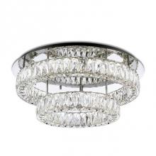  SF7842 (3000k) - Two Tiered Led Semi-Flush Mount With Two Different Sized Rings. Each Crystal Ring Has Exquisite