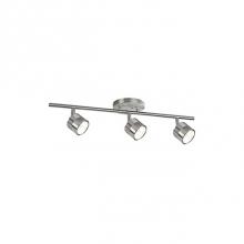  TR10022-BN - Modern Led Fixed Track Fixture With Three Die Cast Aluminum Heads And Frosted Glass Diffusers.