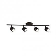  TR10031-BZ - Modern Led Fixed Track Fixture With Four Die Cast Aluminum Heads And Frosted Glass Diffusers.