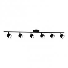  TR10044-BK - Modern Led Fixed Track Fixture With Five Die Cast Aluminum Heads And Frosted Glass Diffusers.