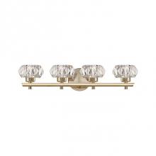  VL54222-VB - Beautiful Led Four Light Vanity With Elegant Vintage Crystal Cut Clear Glass And Polished Chrome