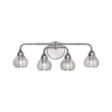  VL54522-CH - Classic But Modern Led Four Light Vanity, Spaced Across A Sleekly Designed Horizontal Curved Rods