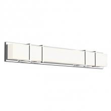  VL61638-CH - Electroplated Orthogonal Steel Structure And Details. Rectangular Opal Acrylic Diffuser. Up And