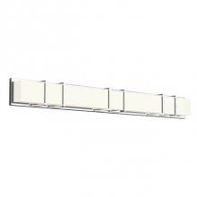  VL61650-CH - Electroplated Orthogonal Steel Structure And Details. Rectangular Opal Acrylic Diffuser. Up And