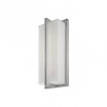  WS2412-BN - Elegant Led Vanity With Rectangular Frosted Glass With Fine Clear Edges; Brushed Nickel Or