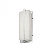  WS2412-CH - Elegant Led Vanity With Rectangular Frosted Glass With Fine Clear Edges; Brushed Nickel Or