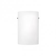  WS3309 - Single Led Wall Sconce With Half Cylinder Shaped White Opal Glass. Metal Details In Brushed