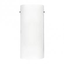  WS3313 - Single Led Wall Sconce With Half Cylinder Shaped White Opal Glass. Metal Details In Brushed