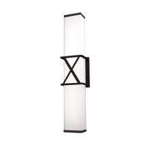  WS7022-BK - Rectangular With X Metal Detail And Frosted White Glass, X Will Certainly Mark The Spot. Provides