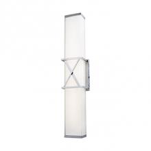  WS7033-CH - Rectangular With X Metal Detail And Frosted White Glass, X Will Certainly Mark The Spot. Provides